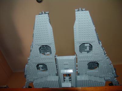 Lego Millenium Falcon 10179 - looking up from underneath with lower skin attached