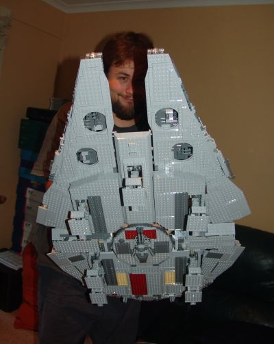 Lego Millenium Falcon 10179 - Stu holds it up to show all of the base
